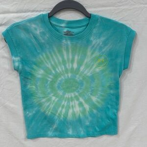 Cat & Jack Blue and Green Short Sleeve Tie-Dye Tee